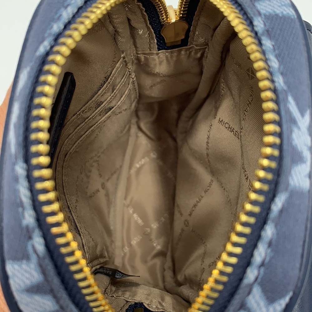 MICHAEL KORS SLOAN EDITOR SMALL NS TOP ZIP FLAP PACKET XBODY NAVY MULTI - Picture 12 of 16